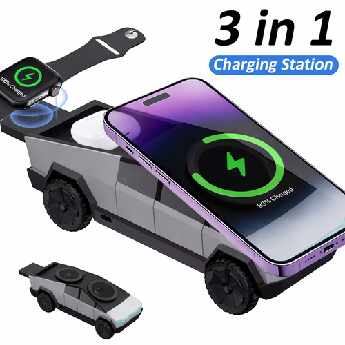 Cargador 3 en 1 con Diseño Futurista